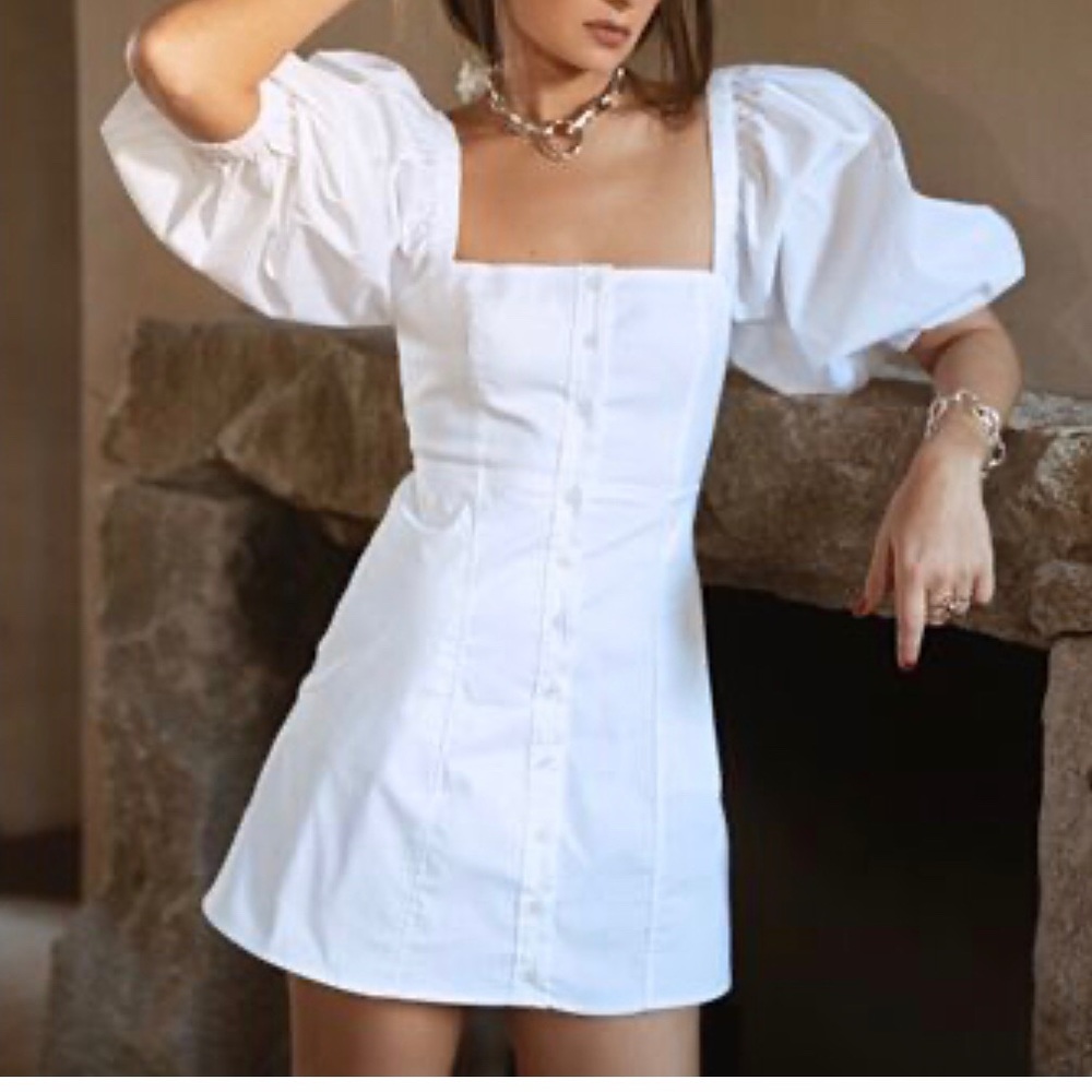 Danielle Bernstein Puff Sleeve Mini Dress